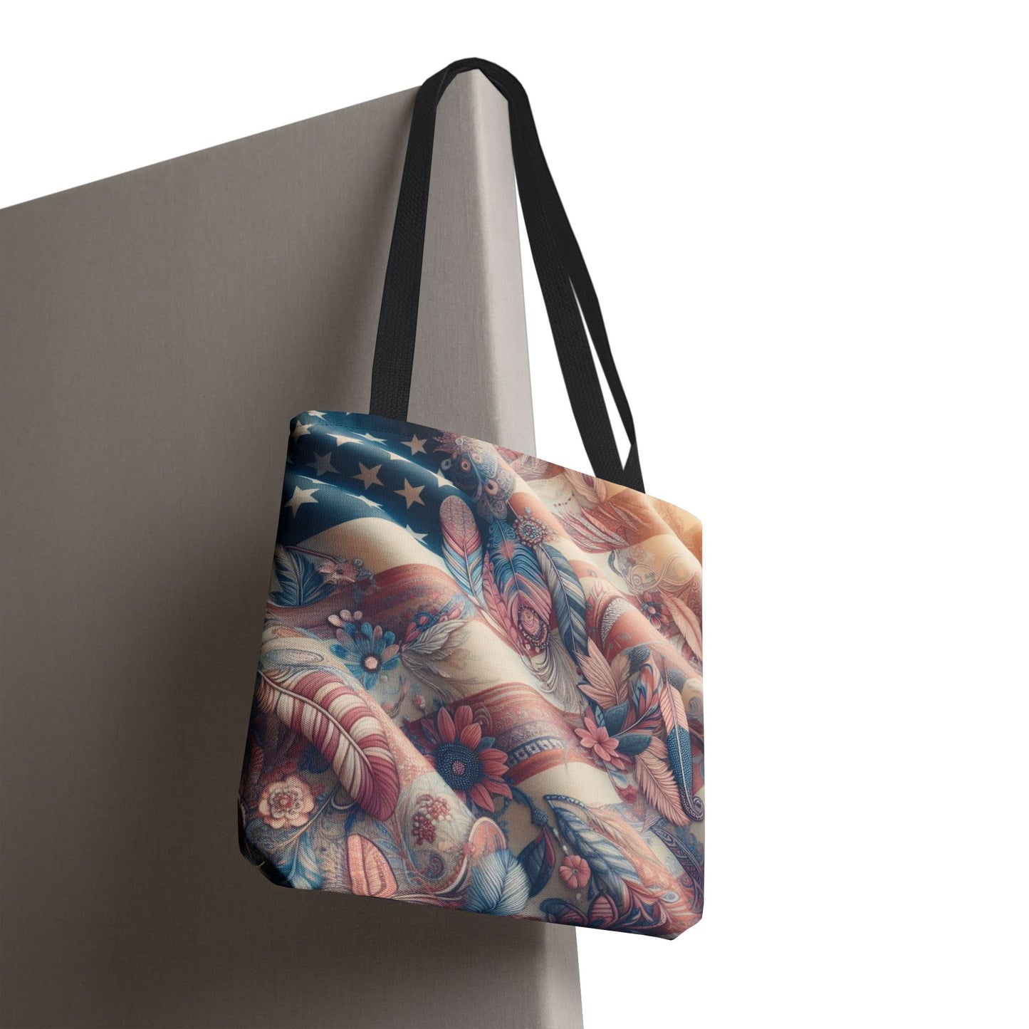 Boho American Flag Tote Bag — All-Purpose Beach, Work & Travel Bag