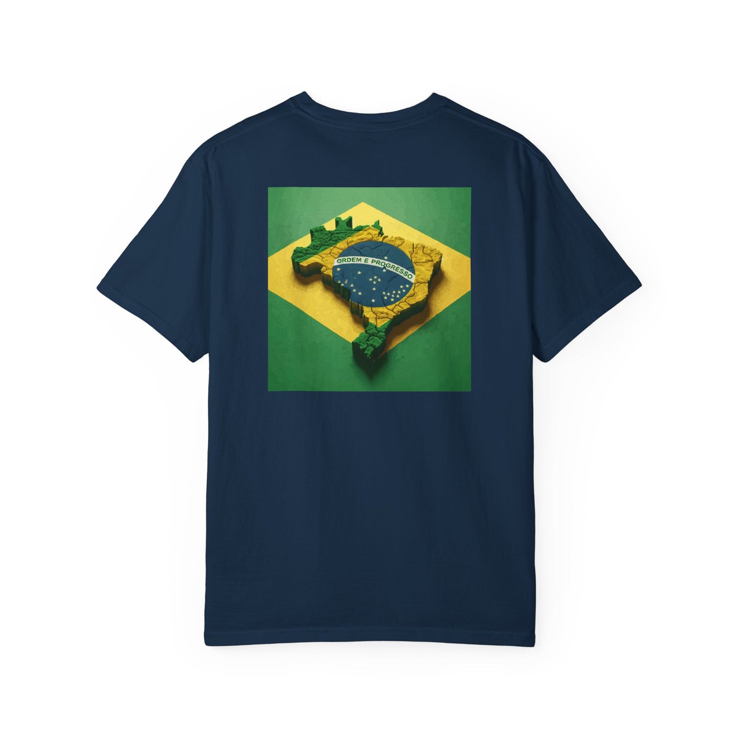 Brazil Topographic Flag T-Shirt — Back-Graphic Map Tee