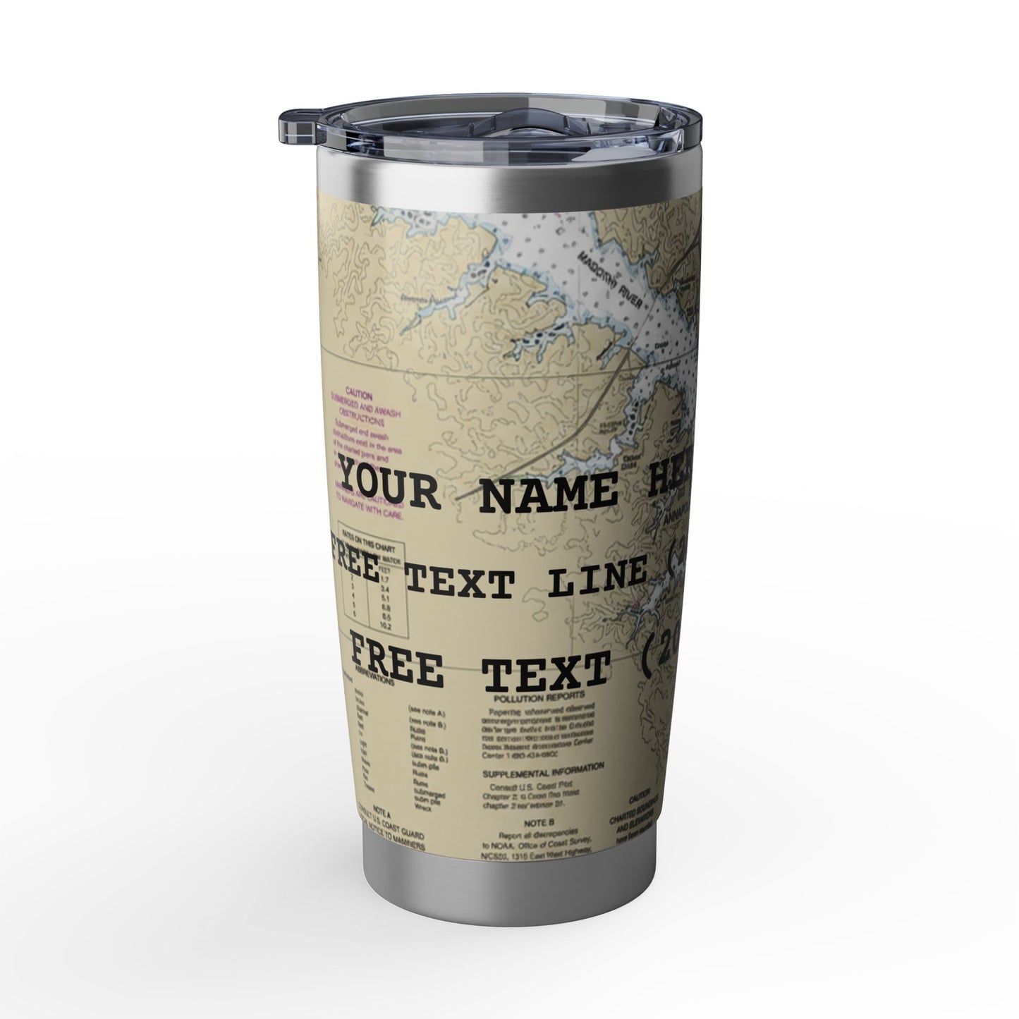 Nautical Chart Map Design Tumbler