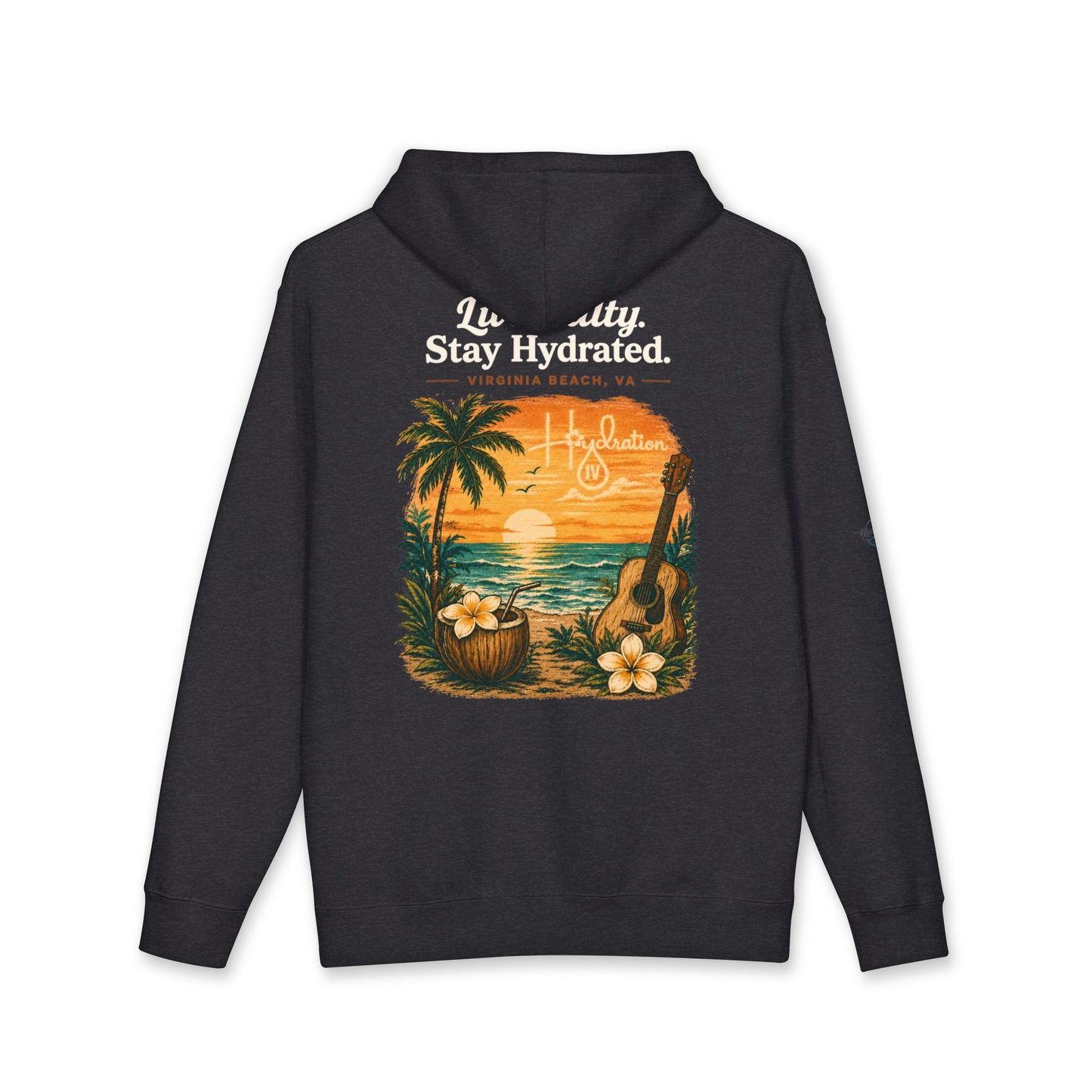 Hidration IV Logo and Live Salty Hoodie_Fleece Lined