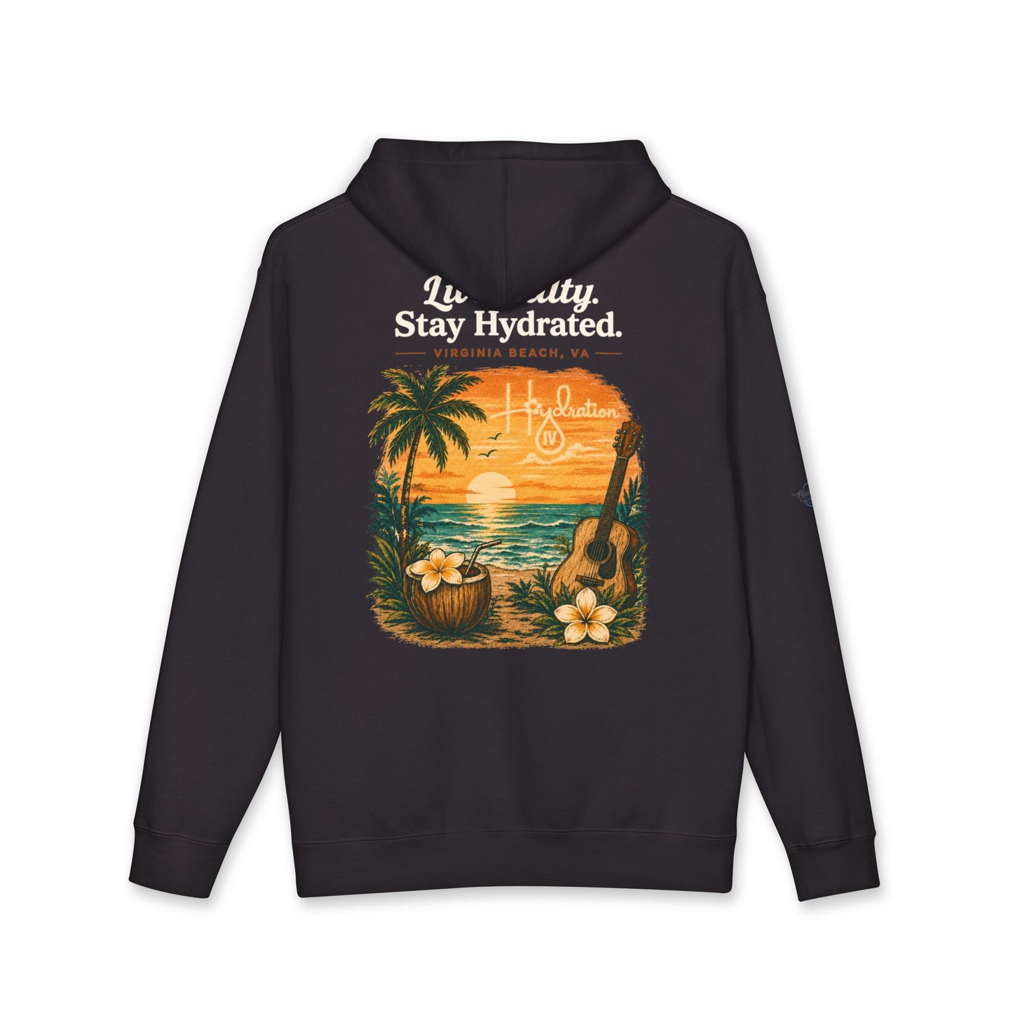 Hidration IV Logo and Live Salty Hoodie_Fleece Lined