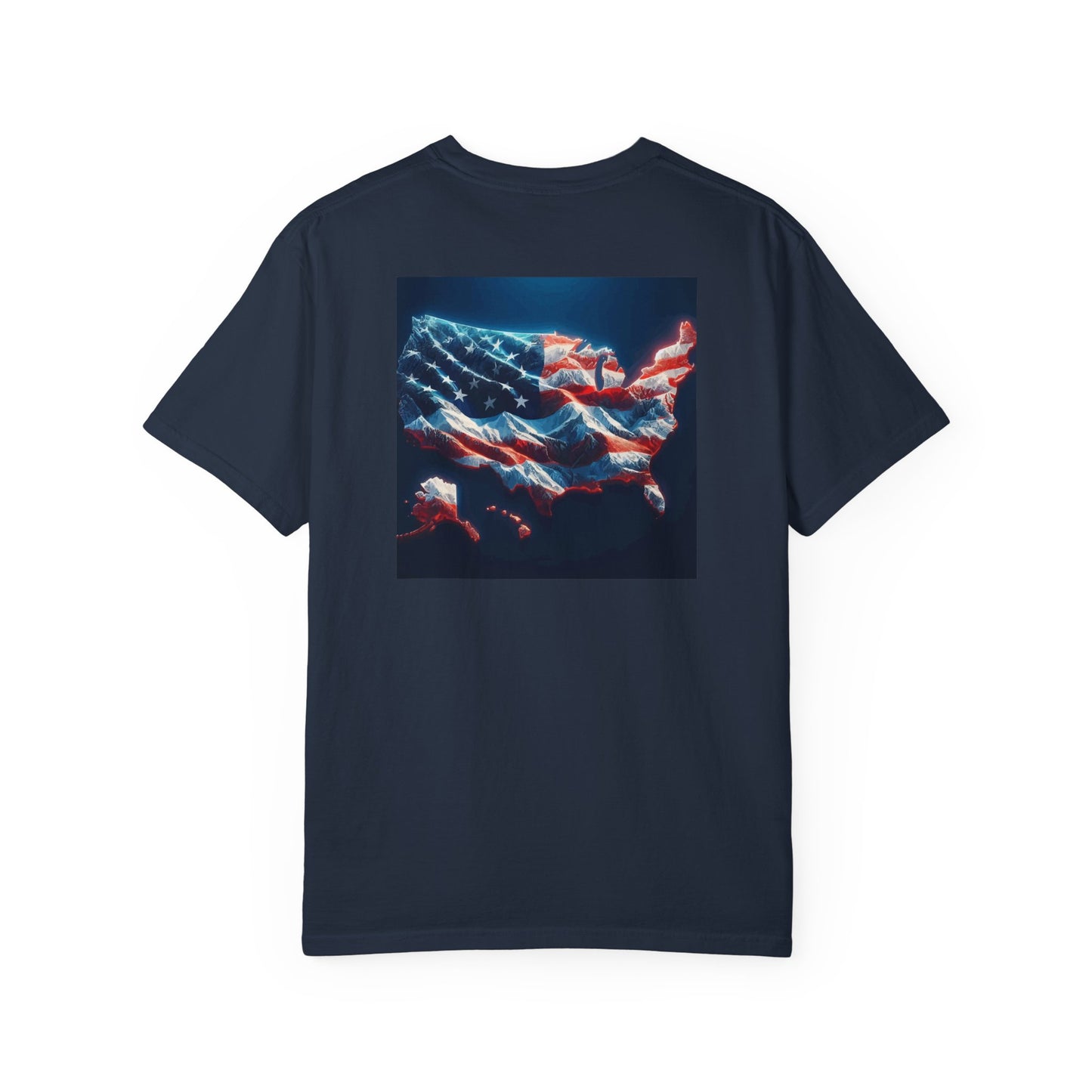 American Flag Topography T-Shirt, USA Map Tee, Patriotic Shirt, Fourth of July Clothing, Independence Day Apparel