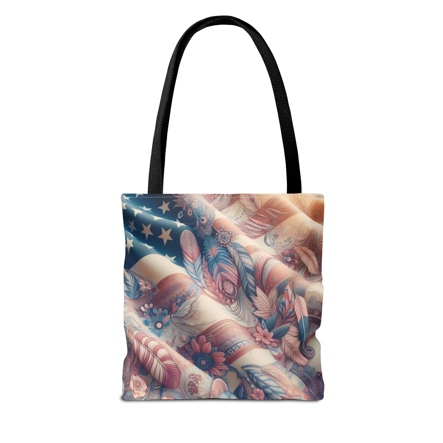 Boho American Flag Tote Bag — All-Purpose Beach, Work & Travel Bag