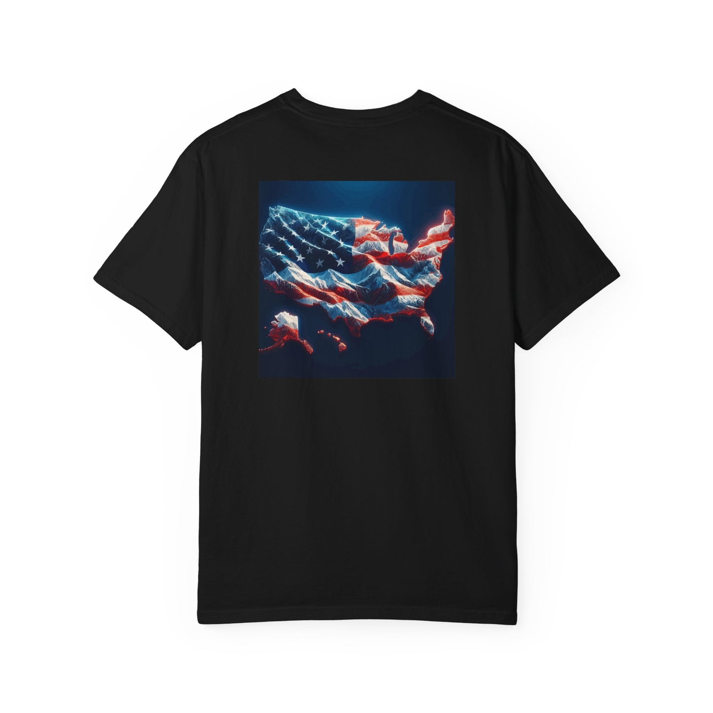 American Flag Topography T-Shirt, USA Map Tee, Patriotic Shirt, Fourth of July Clothing, Independence Day Apparel