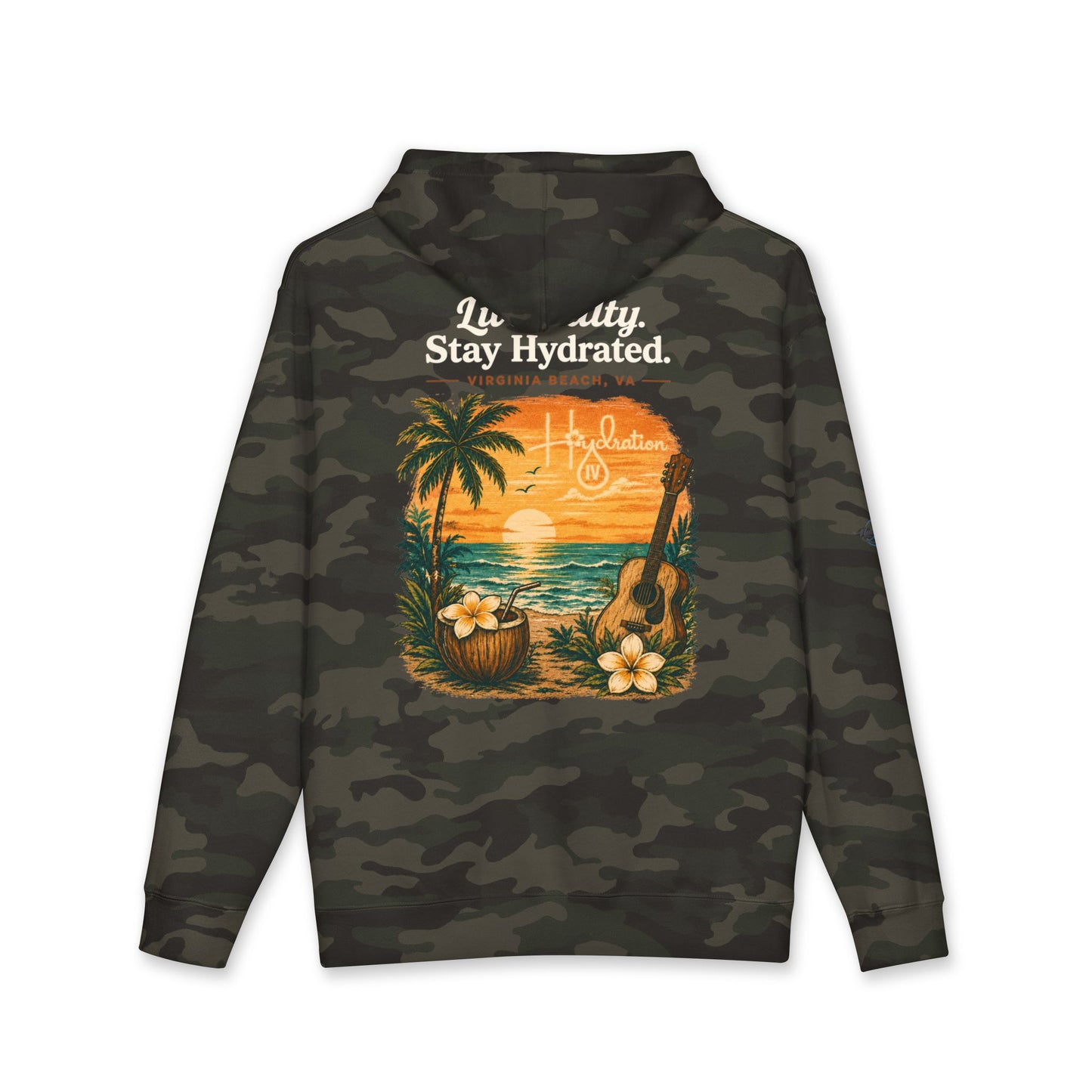Hidration IV Logo and Live Salty Hoodie_Fleece Lined