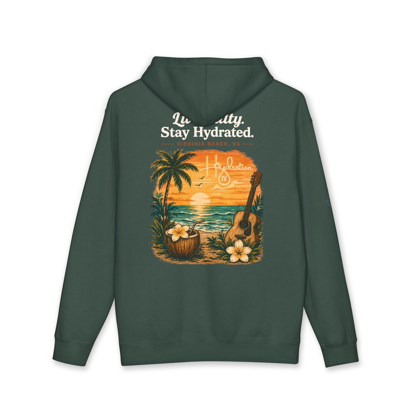 Hidration IV Logo and Live Salty Hoodie_Fleece Lined