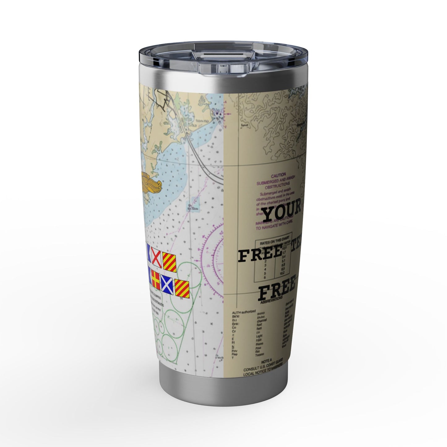 Nautical Chart Map Design Tumbler