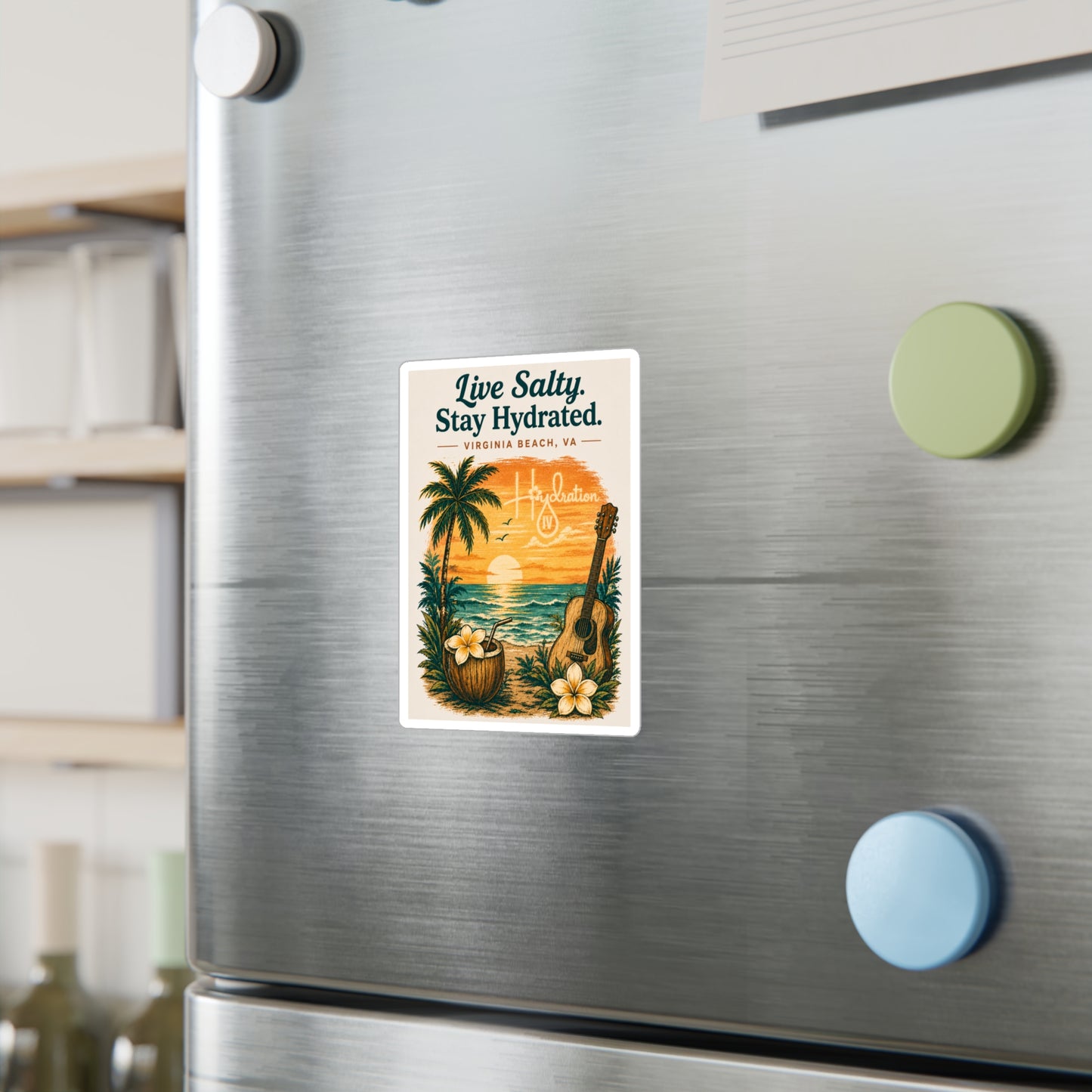 Live Salty Stay Hydrated beach sunset sticker | Vinyl Decal
