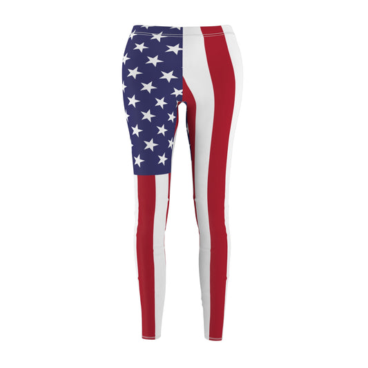 American Flag Women's Leggings — Patriotic All-Over Print