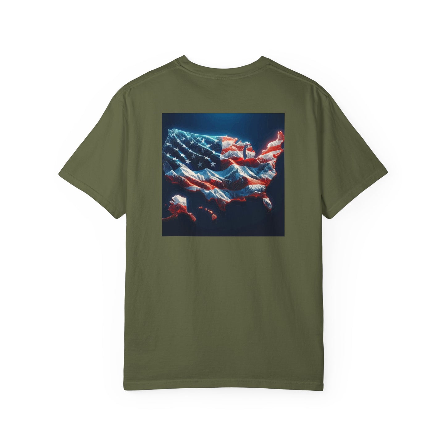 American Flag Topography T-Shirt, USA Map Tee, Patriotic Shirt, Fourth of July Clothing, Independence Day Apparel