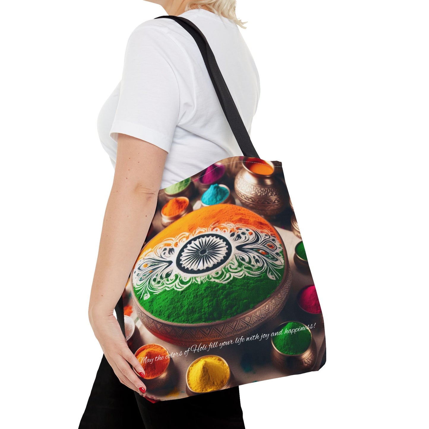 Holi Celebration Tote Bag — Colorful Hindu Festival Beach & Travel Tote
