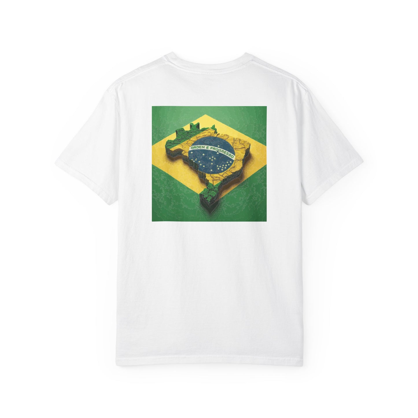 Brazil Topographic Flag T-Shirt — Back-Graphic Map Tee