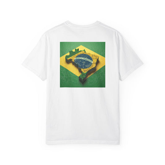 Brazil Topographic Flag T-Shirt — Back-Graphic Map Tee
