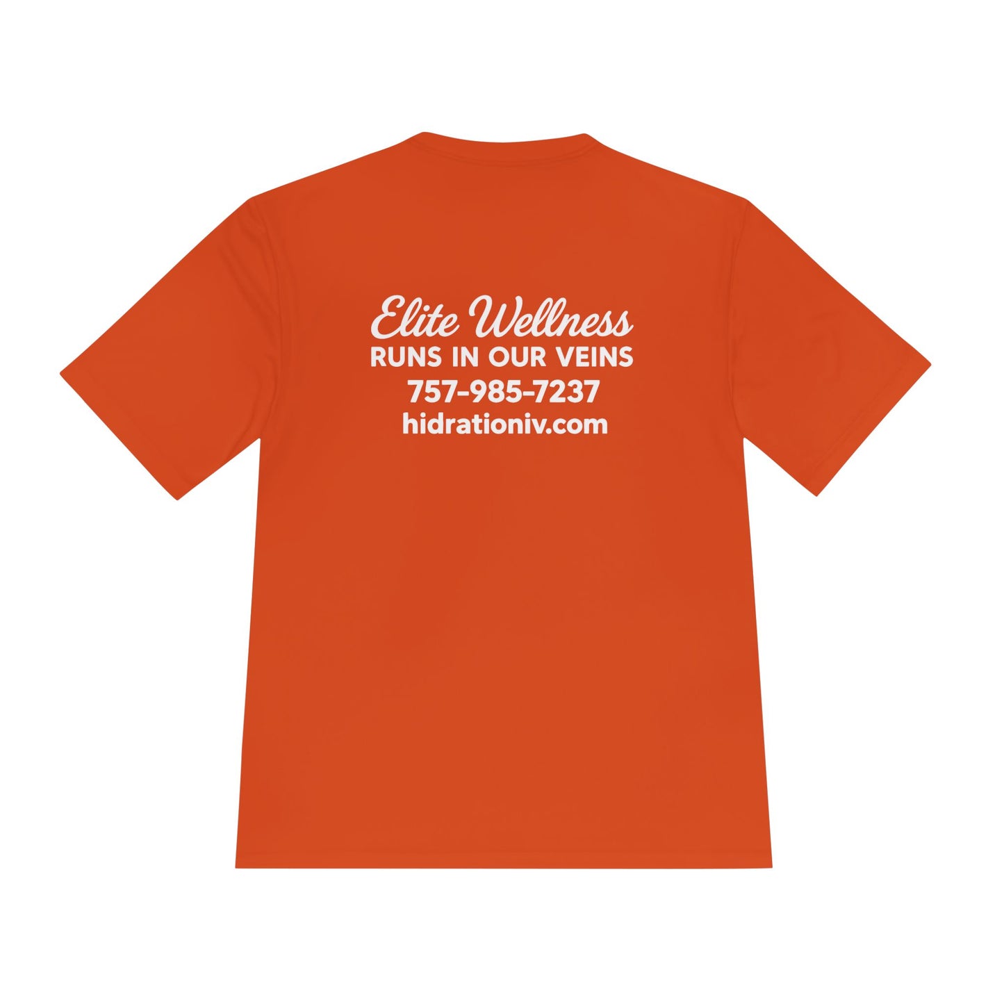 Hydration IV "Elite Wellness Runs in Our Veins" Moisture-Wicking Shirt