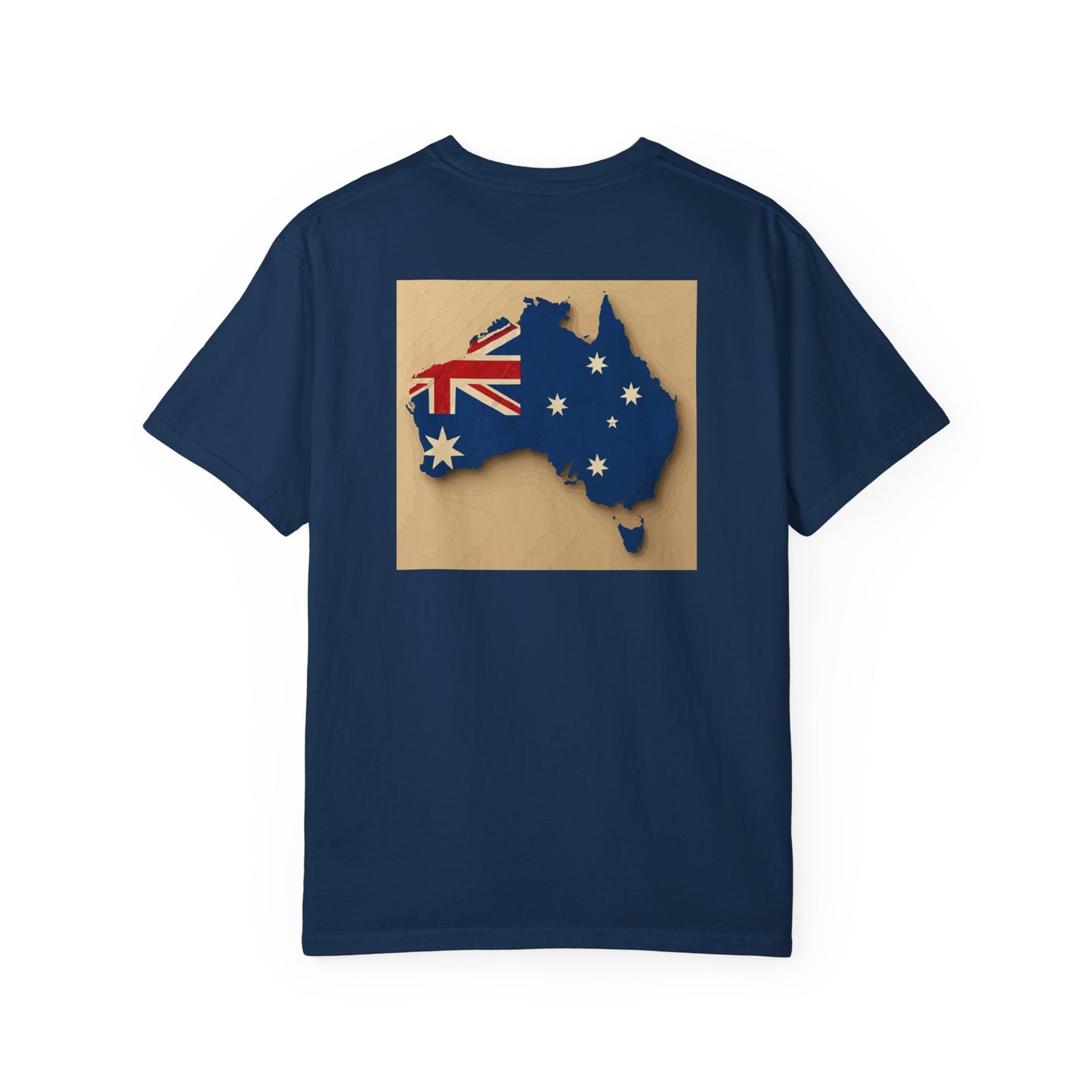 Australia Topographical Map Flag Tee, Australian T-shirt