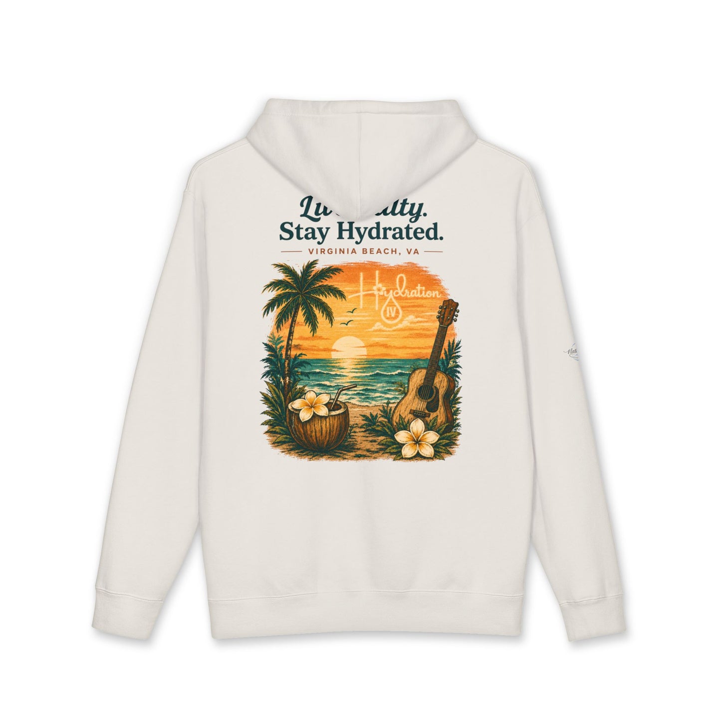 Hidration IV Logo and Live Salty Hoodie_Fleece Lined