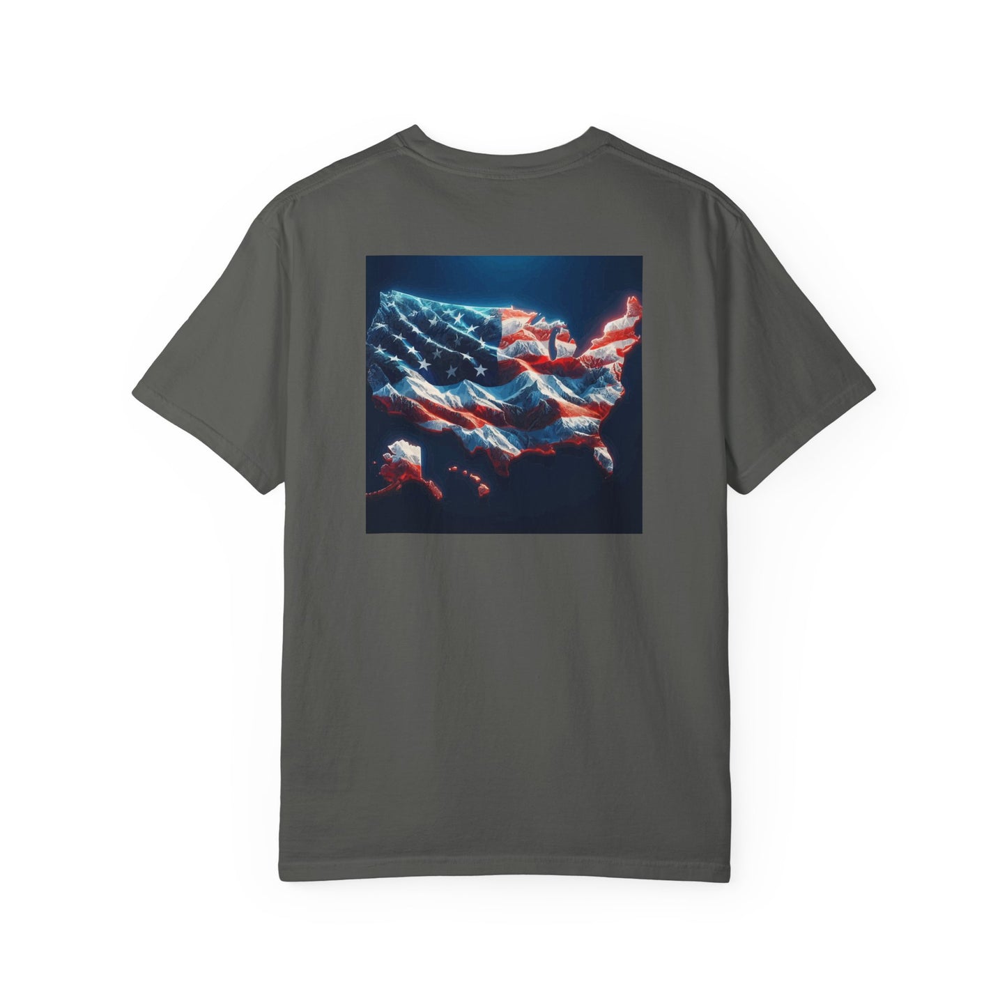 American Flag Topography T-Shirt, USA Map Tee, Patriotic Shirt, Fourth of July Clothing, Independence Day Apparel