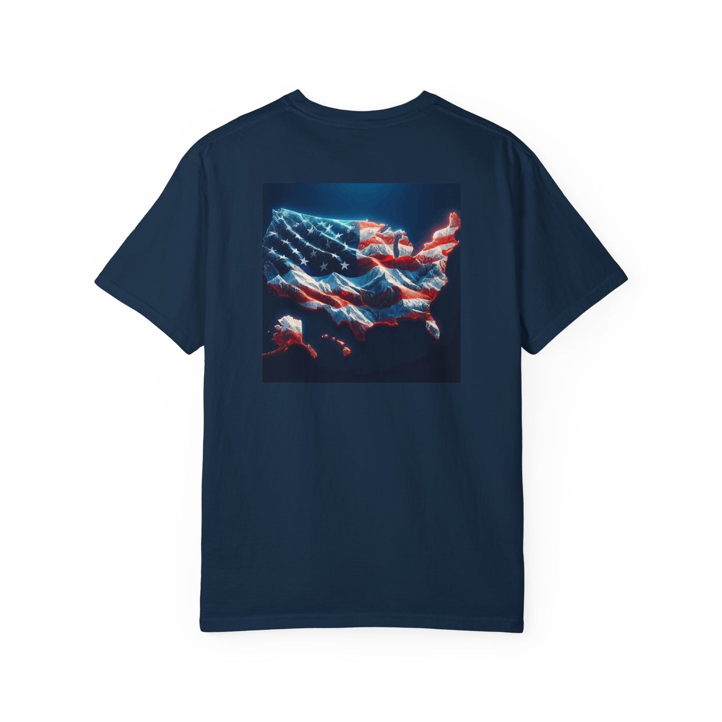 American Flag Topography T-Shirt, USA Map Tee, Patriotic Shirt, Fourth of July Clothing, Independence Day Apparel