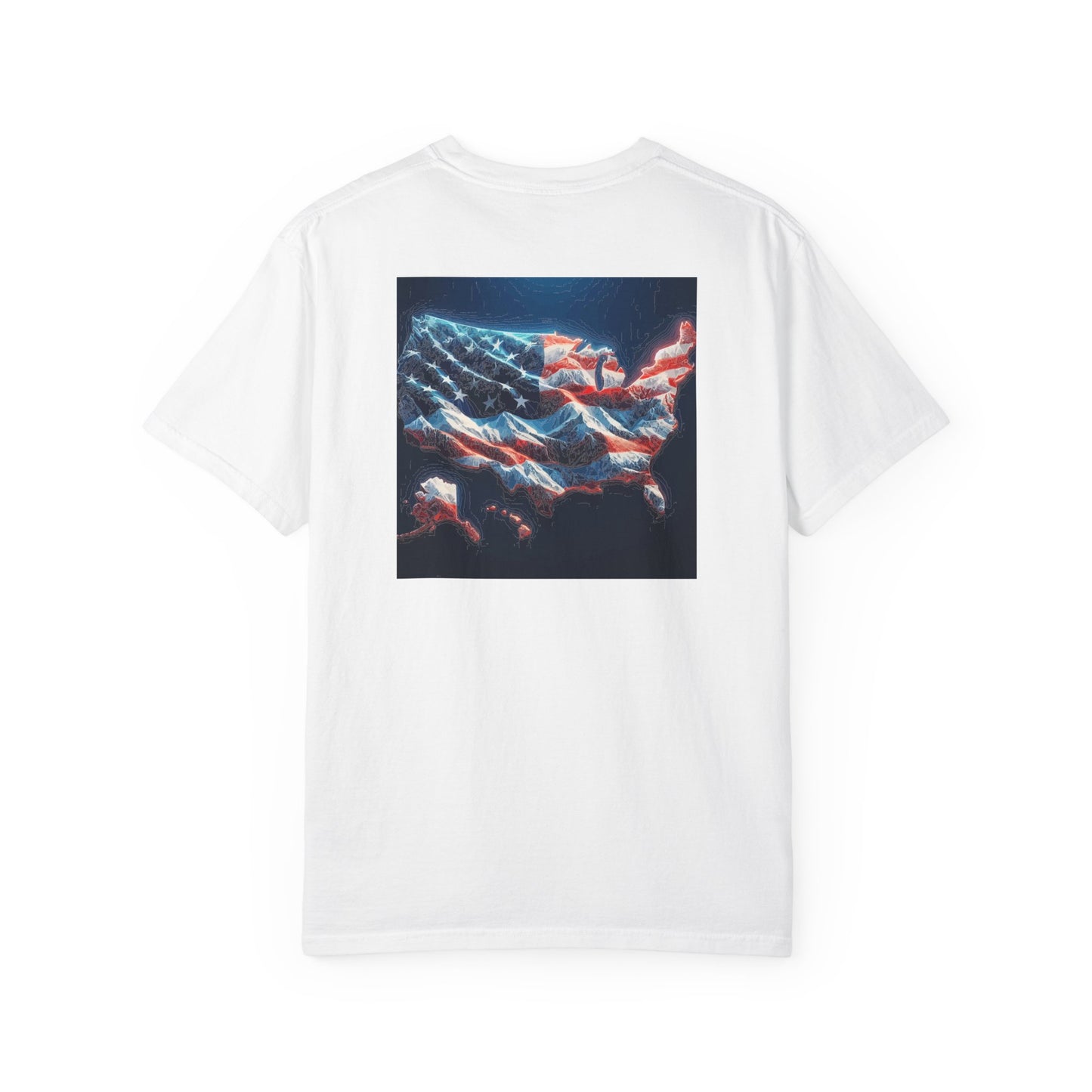 American Flag Topography T-Shirt, USA Map Tee, Patriotic Shirt, Fourth of July Clothing, Independence Day Apparel