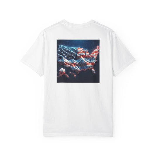 American Flag Topography T-Shirt, USA Map Tee, Patriotic Shirt, Fourth of July Clothing, Independence Day Apparel