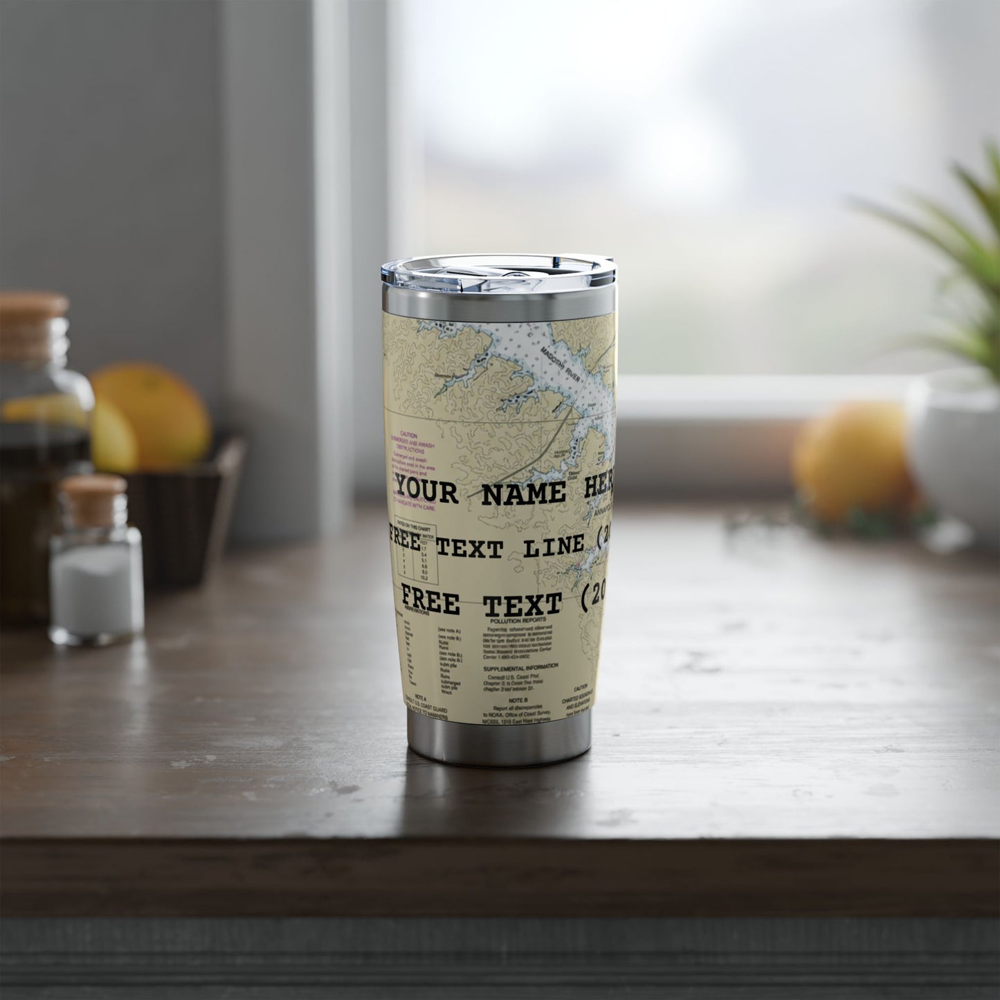 Nautical Chart Map Design Tumbler