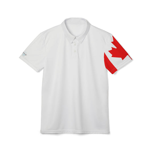 Polo Shirt with Canadian Flag, Men's Collared Casual Shirt, Patriotic