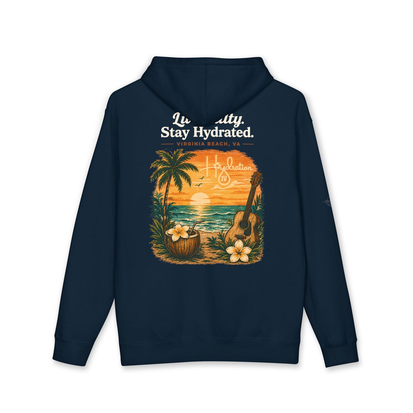 Hidration IV Logo and Live Salty Hoodie_Fleece Lined