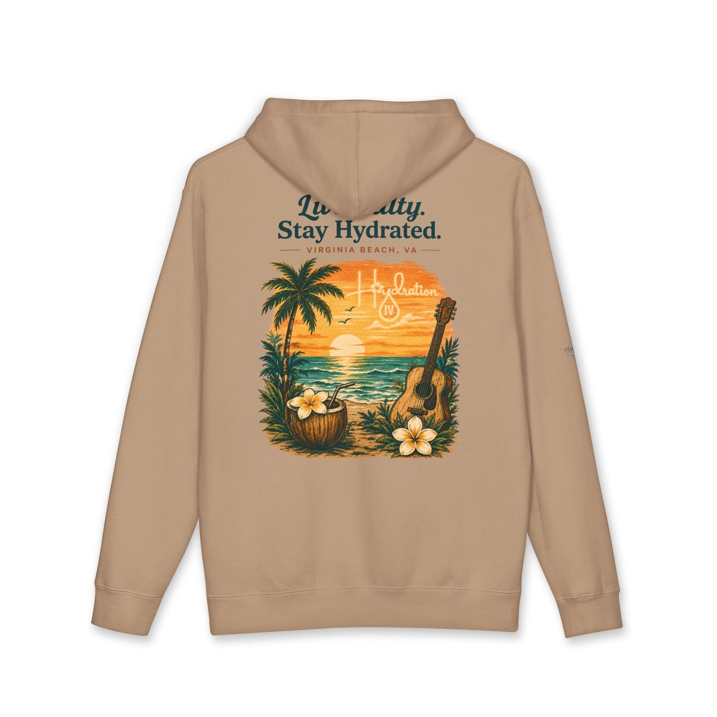 Hidration IV Logo and Live Salty Hoodie_Fleece Lined