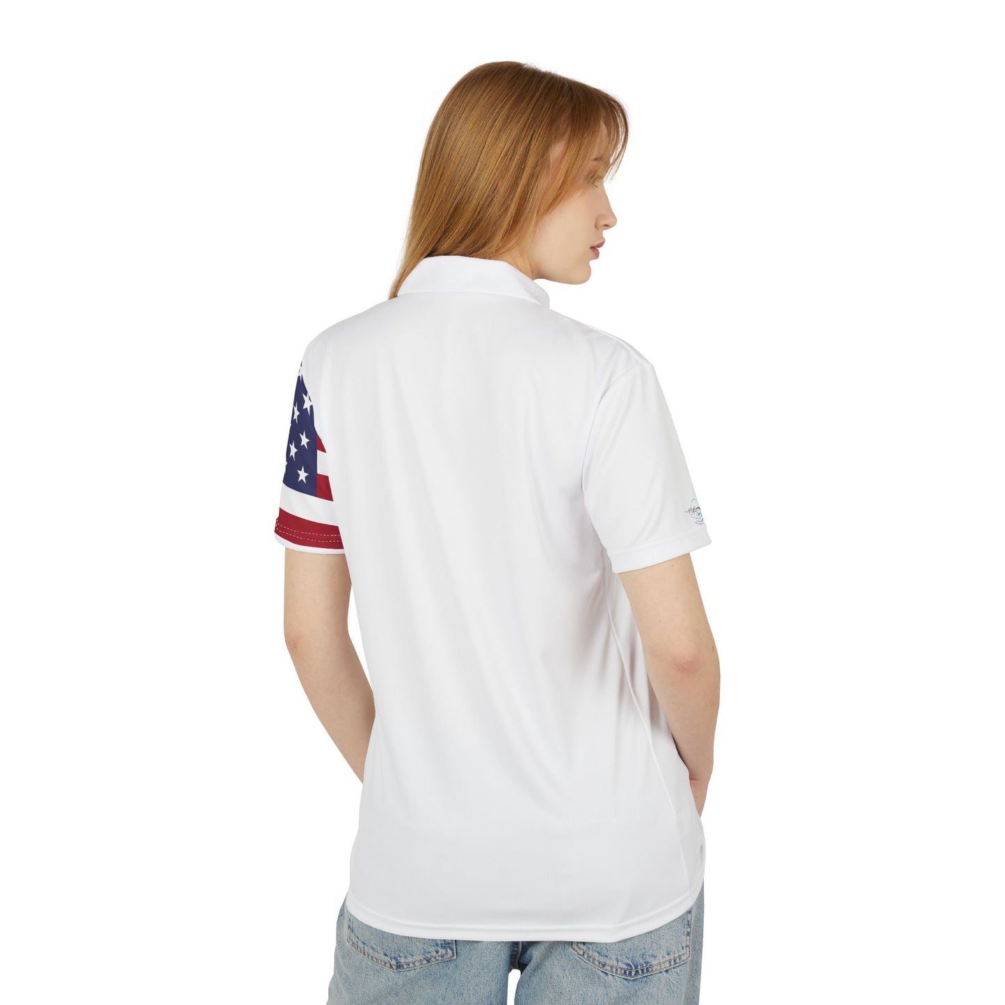 Polo Shirt with American Flag, Men's Collared Casual Shirt, Patriotic