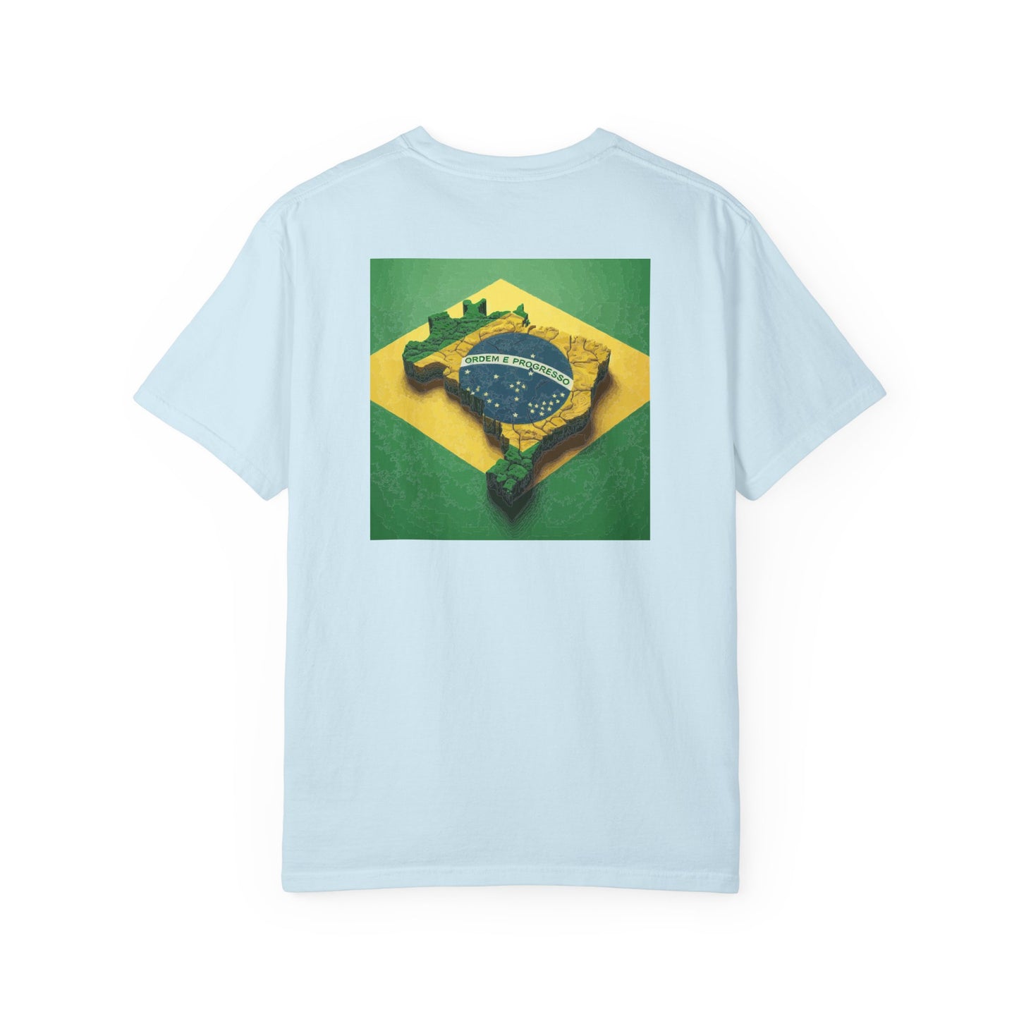 Brazil Topographic Flag T-Shirt — Back-Graphic Map Tee