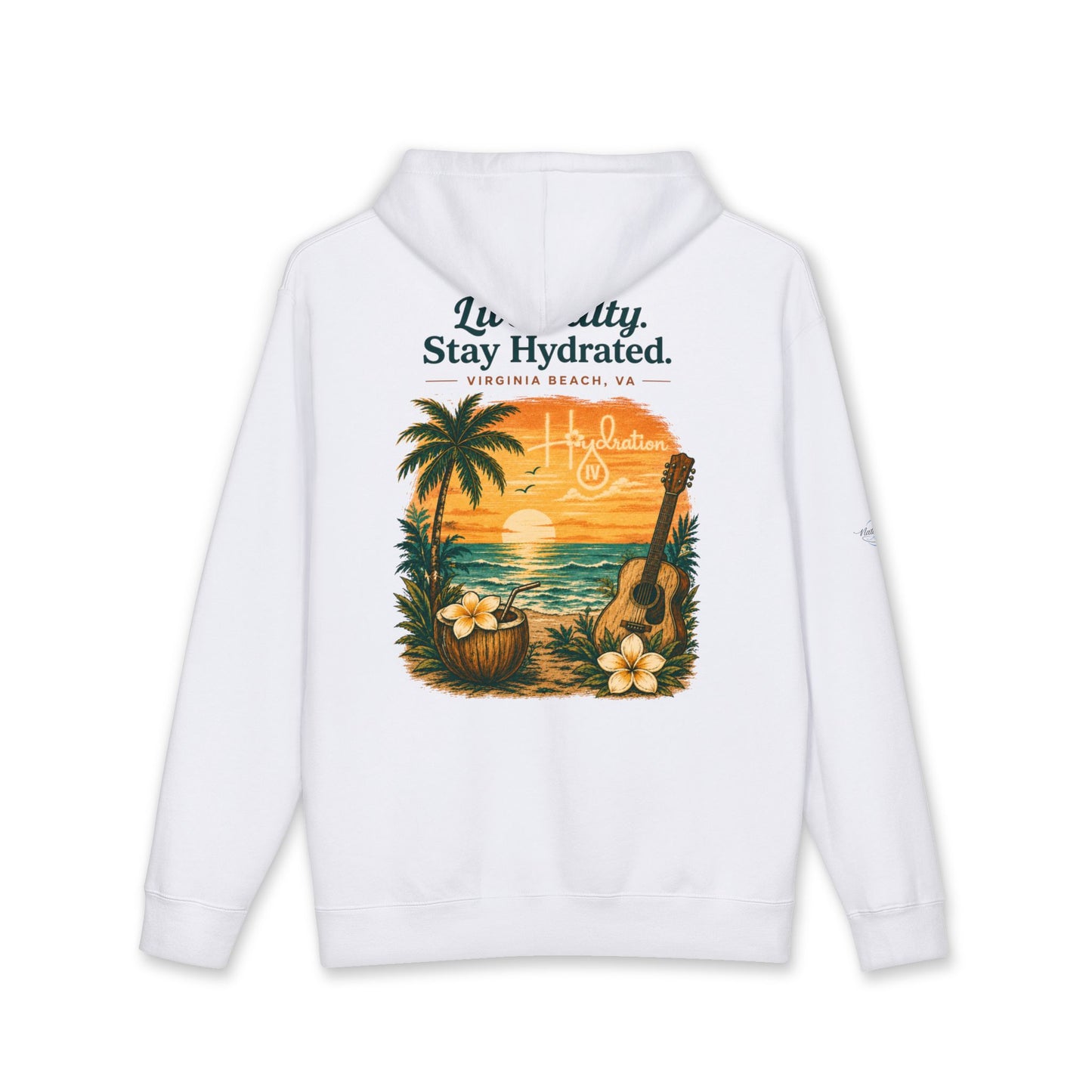 Hidration IV Logo and Live Salty Hoodie_Fleece Lined