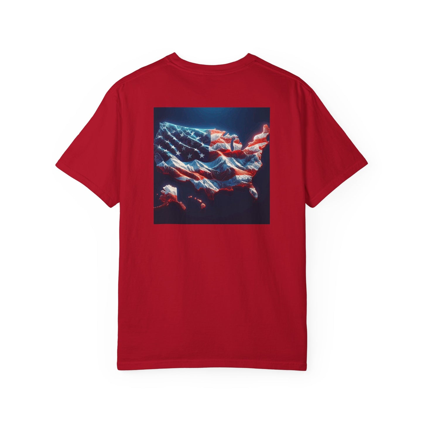 American Flag Topography T-Shirt, USA Map Tee, Patriotic Shirt, Fourth of July Clothing, Independence Day Apparel