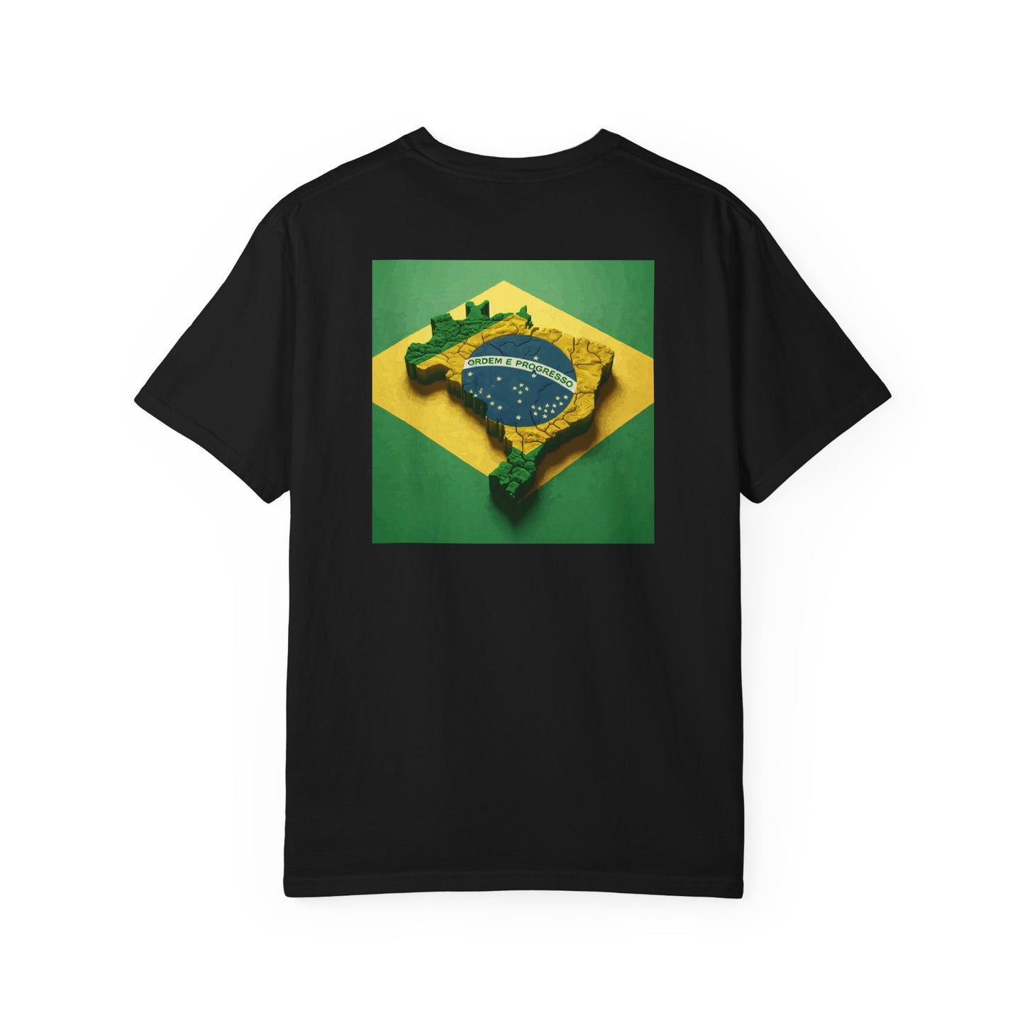 Brazil Topographic Flag T-Shirt — Back-Graphic Map Tee