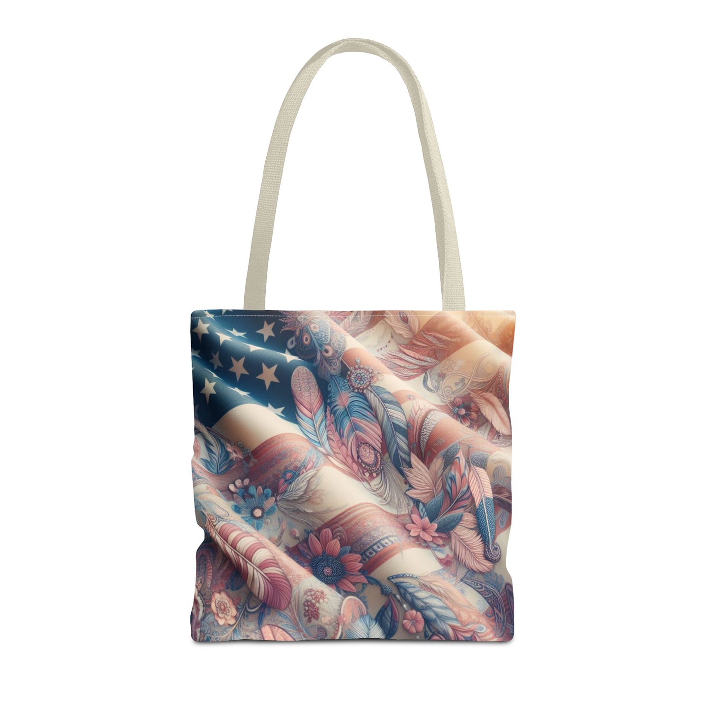 Boho American Flag Tote Bag — All-Purpose Beach, Work & Travel Bag