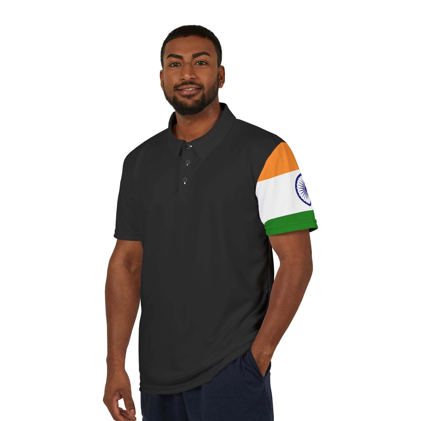Polo Shirt with Flag of India, Men's Collared Casual Shirt, Patriotic