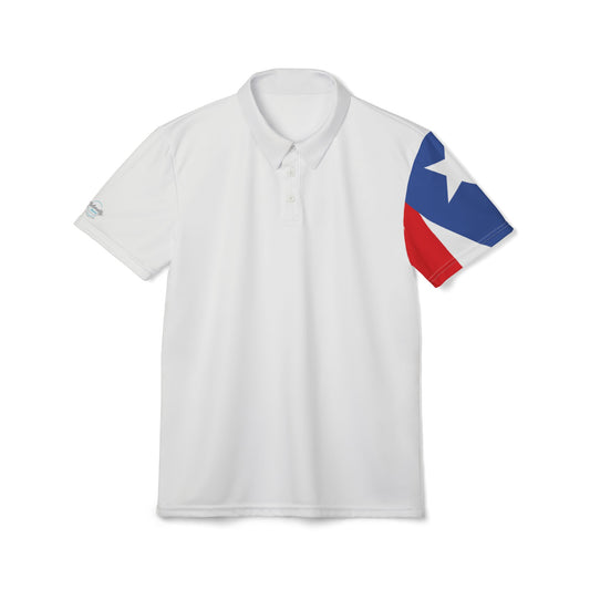 Polo Shirt with Puerto Rican Flag, Men's Collared Casual Shirt, Patriotic
