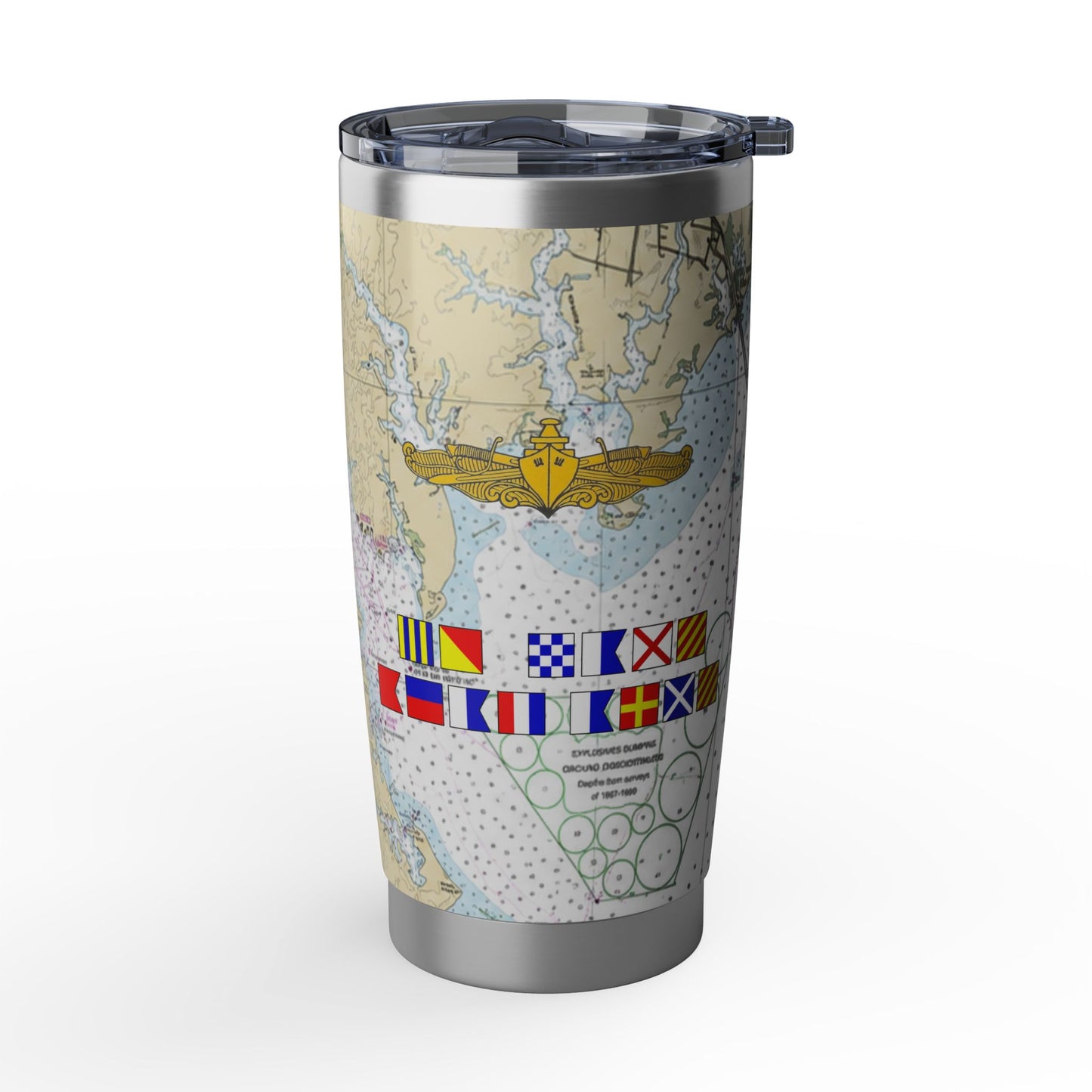 Nautical Chart Map Design Tumbler