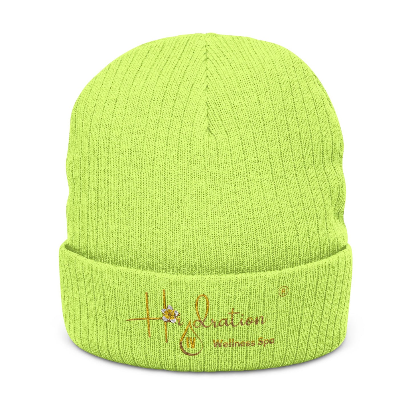 Hidration IV (Embroidered) Cozy Ribbed Knit Beanie