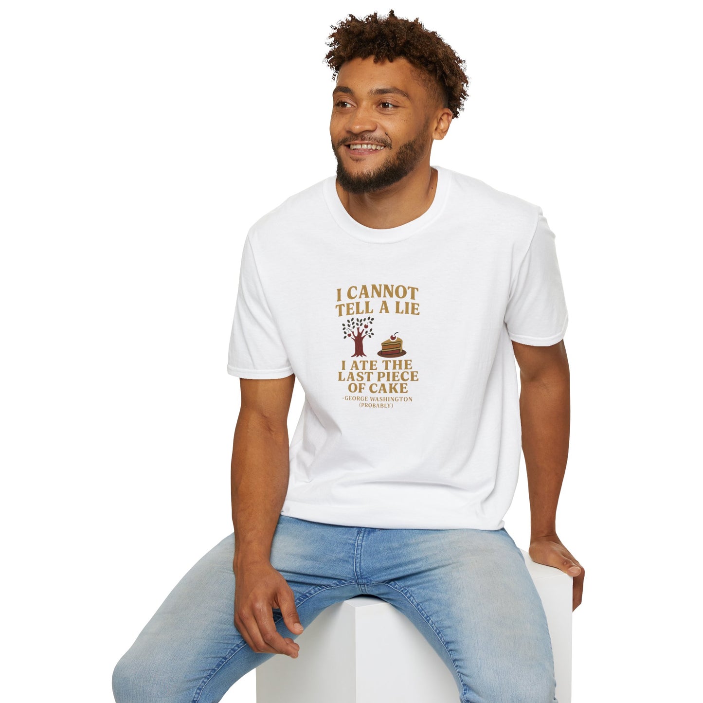 George Washington (probably) Quote T-Shirt — "I cannot tell a lie, I ate the last piece of cake"