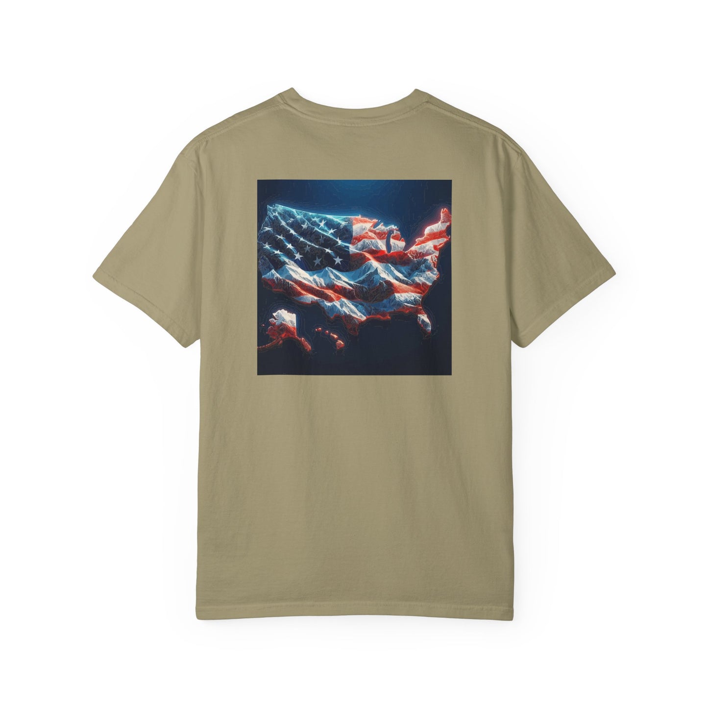 American Flag Topography T-Shirt, USA Map Tee, Patriotic Shirt, Fourth of July Clothing, Independence Day Apparel