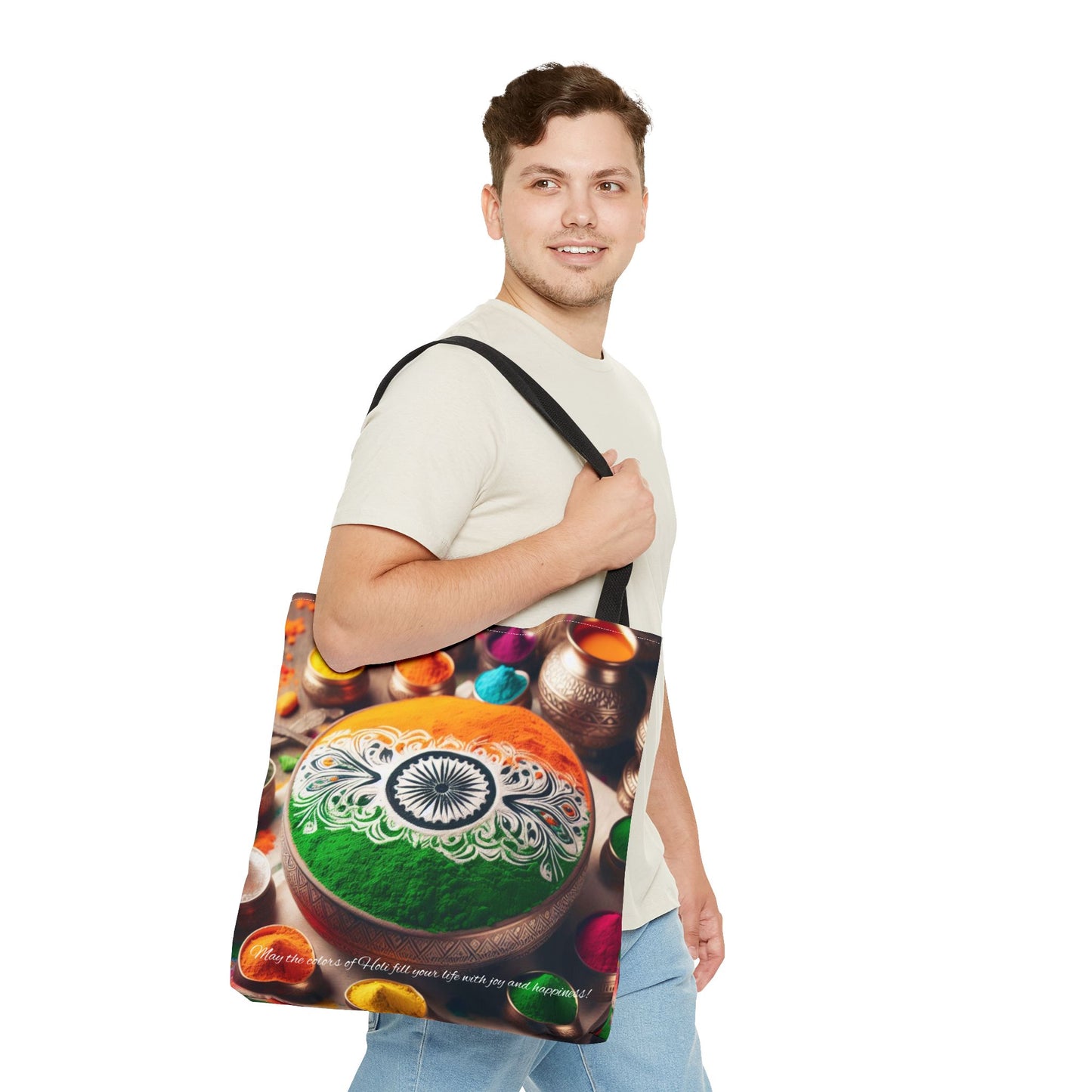 Holi Celebration Tote Bag — Colorful Hindu Festival Beach & Travel Tote