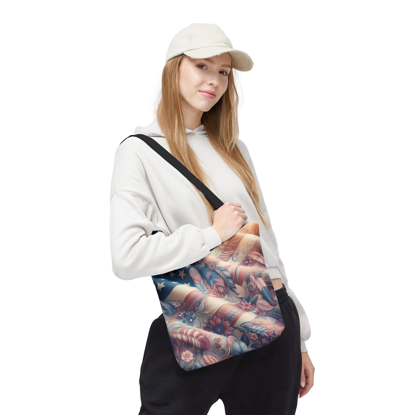 Boho American Flag Tote Bag — All-Purpose Beach, Work & Travel Bag