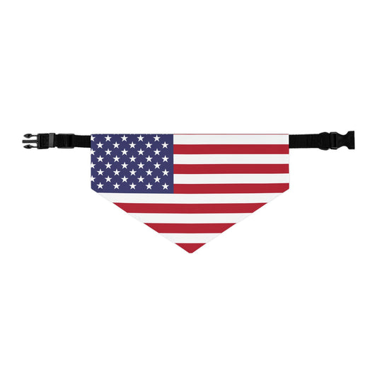 American Flag Adjustable pet bandana for dog or cat, bandana and collar combo