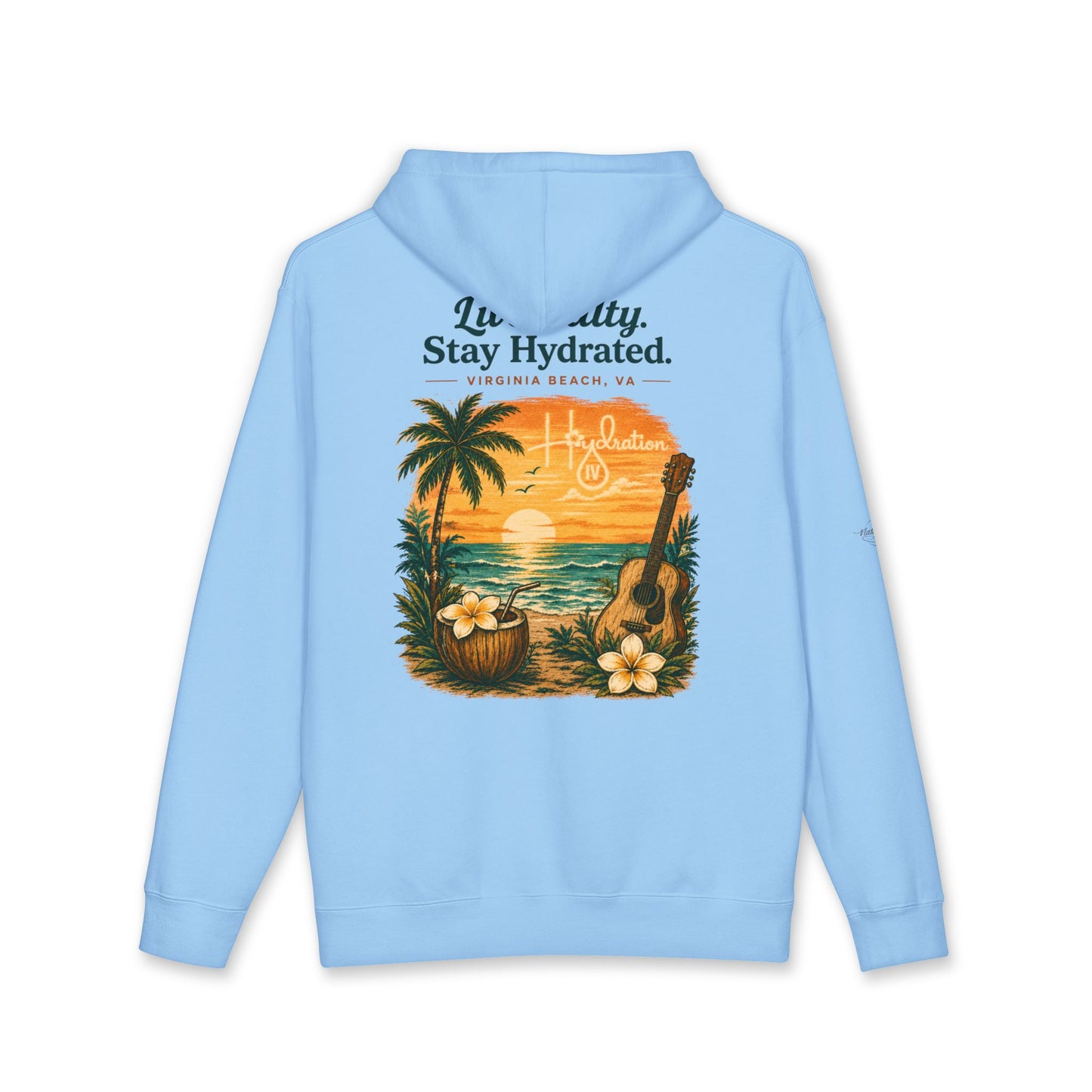 Hidration IV Logo and Live Salty Hoodie_Fleece Lined