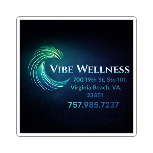 Vibe Wellness Logo Kiss-Cut Sticker — Branded Business Contact Decal