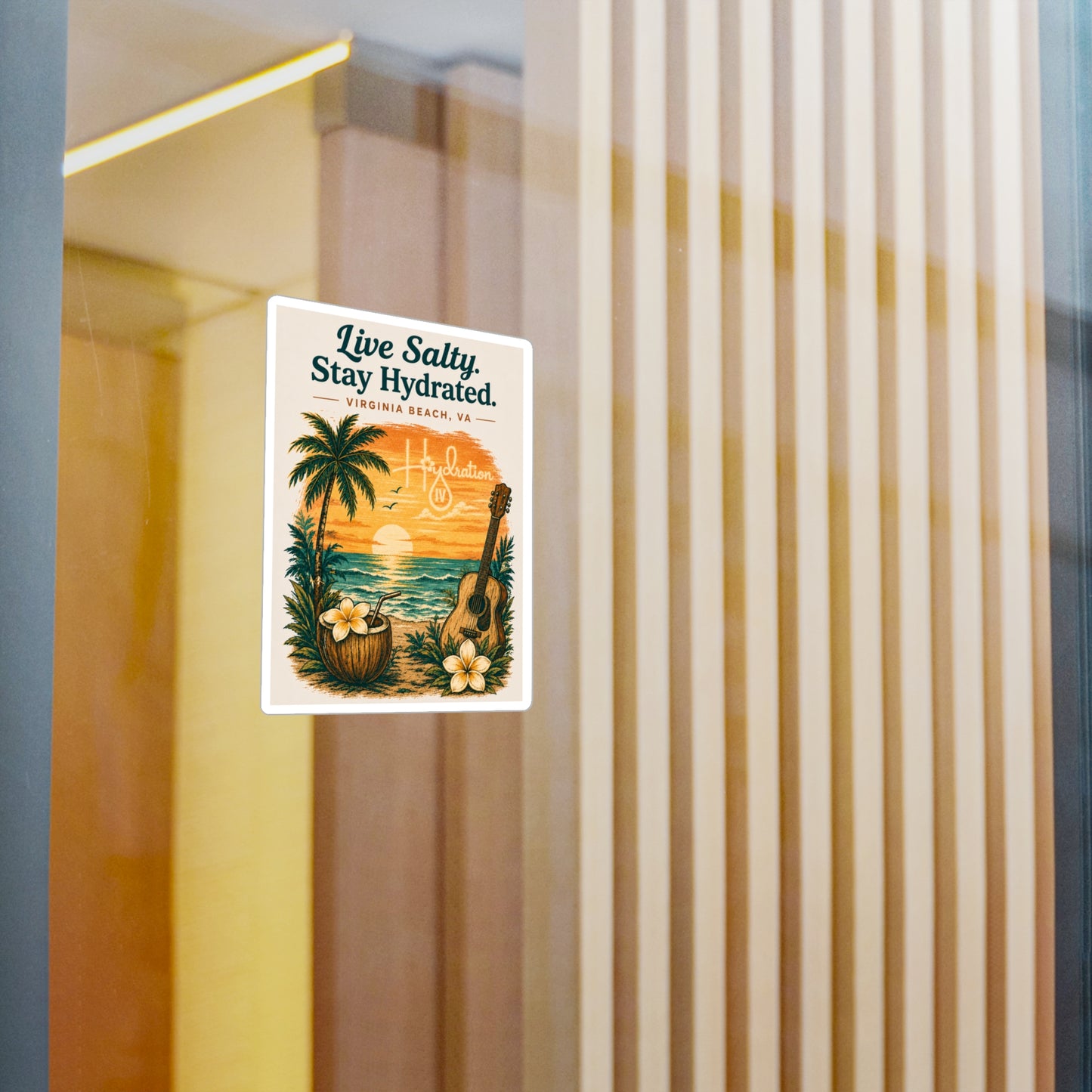 Live Salty Stay Hydrated beach sunset sticker | Vinyl Decal