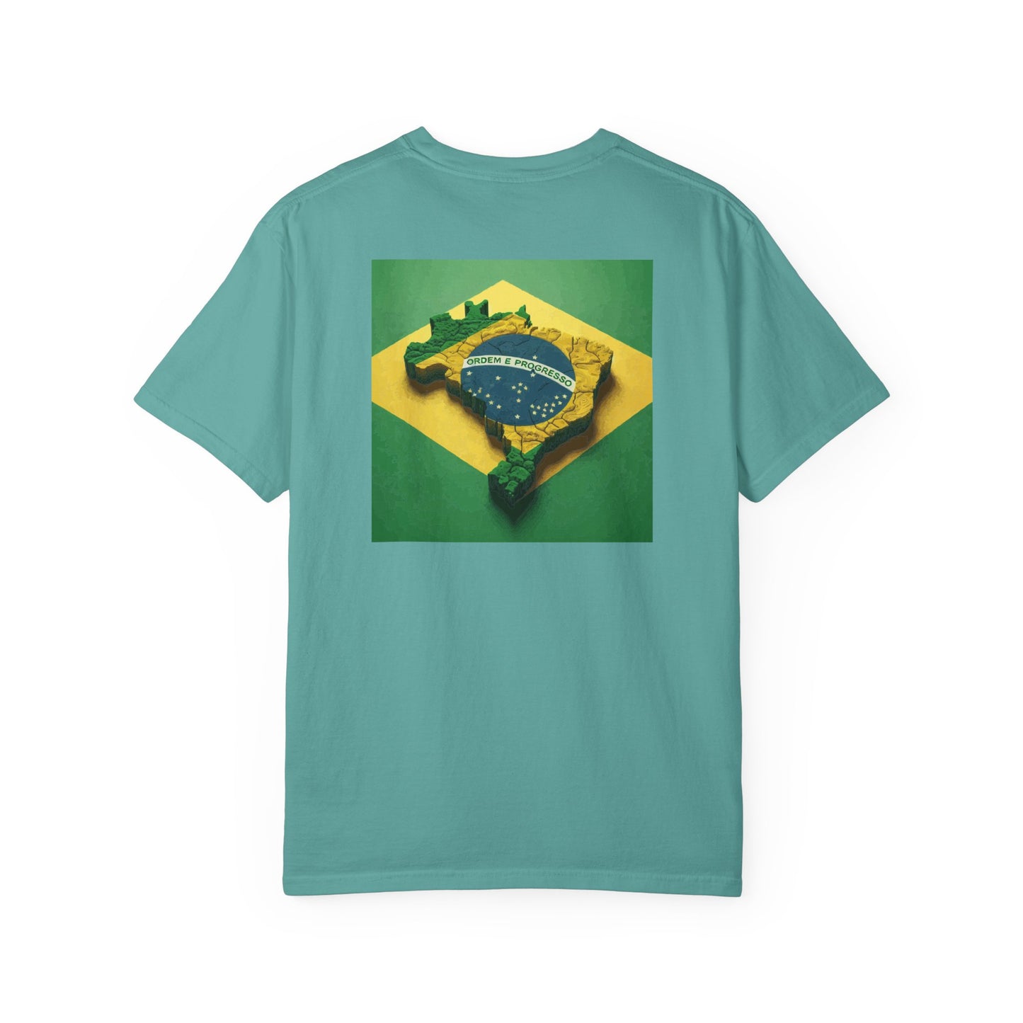 Brazil Topographic Flag T-Shirt — Back-Graphic Map Tee