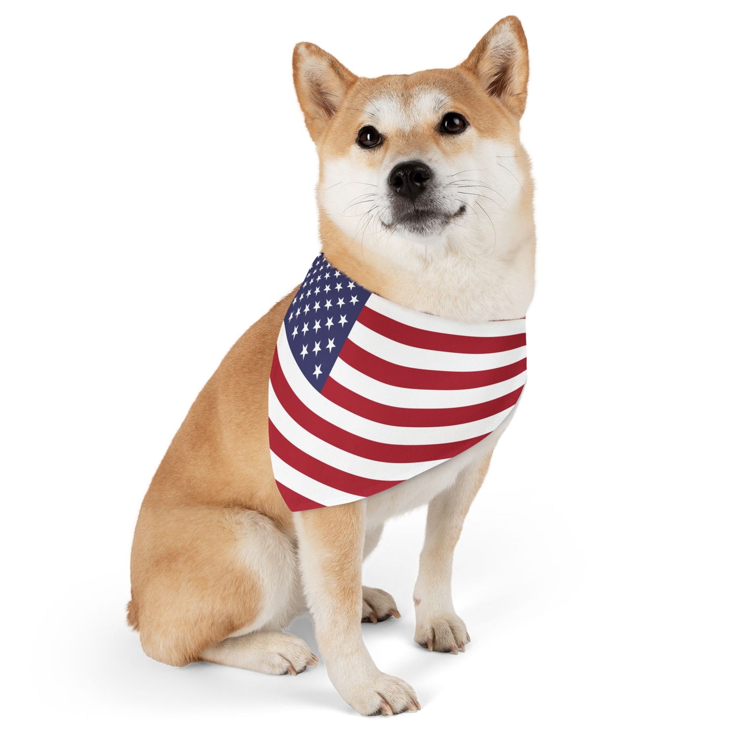 American Flag Adjustable pet bandana for dog or cat, bandana and collar combo
