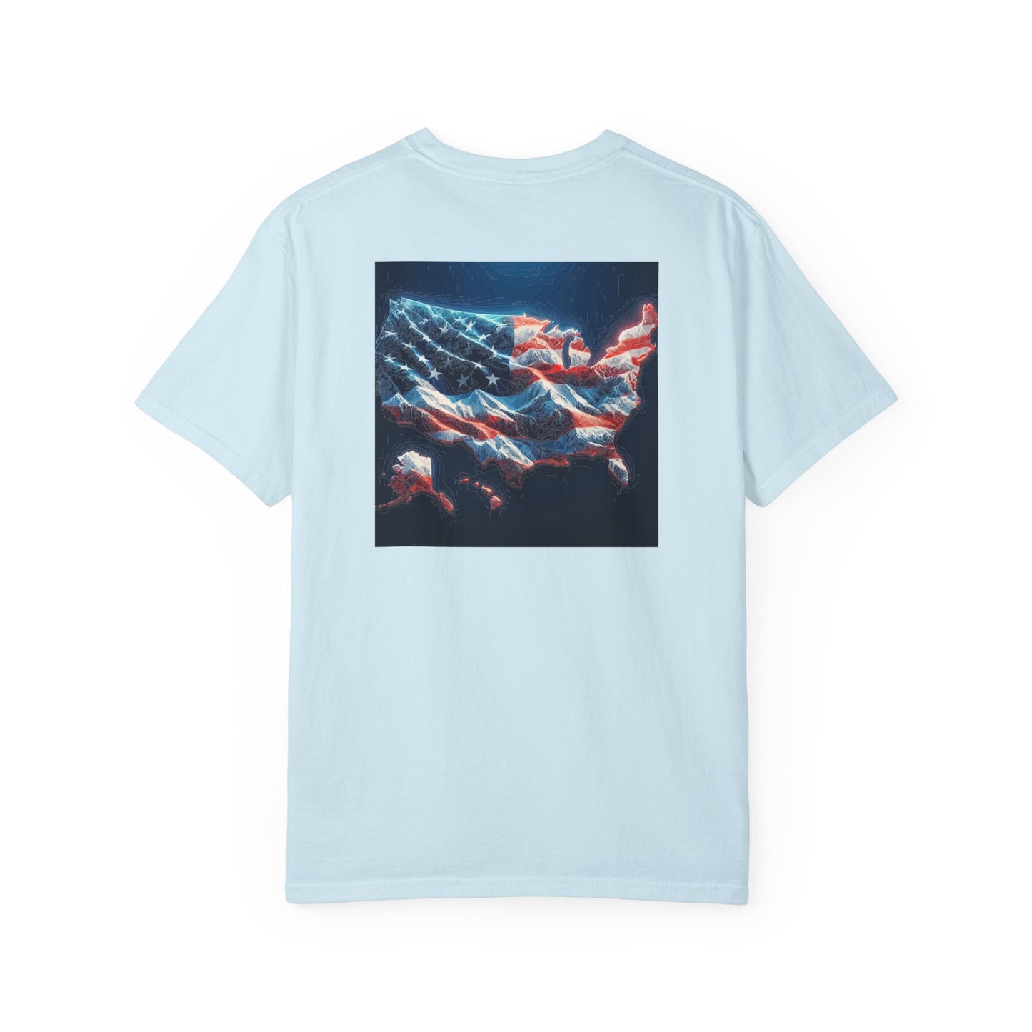 American Flag Topography T-Shirt, USA Map Tee, Patriotic Shirt, Fourth of July Clothing, Independence Day Apparel