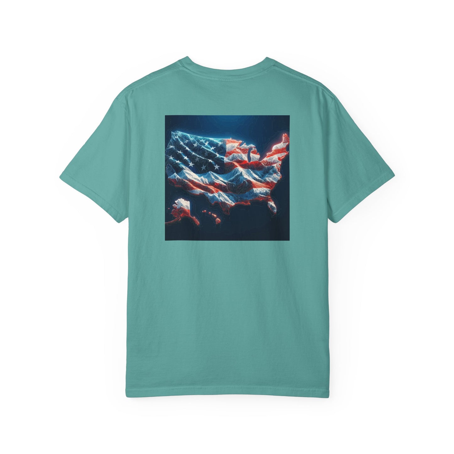 American Flag Topography T-Shirt, USA Map Tee, Patriotic Shirt, Fourth of July Clothing, Independence Day Apparel